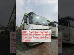 2018 Zoomlion 중고 56M 그린 오리지널 콘크리트 펌프 벤츠 차시