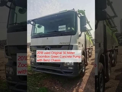 2018 사용 된 오리지널 56 미터 Zoomlion 녹색 콘크리트 펌프 벤츠 차시