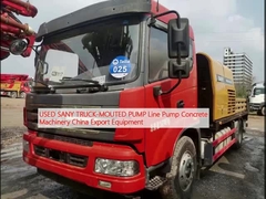 사용된 SANY 트럭에 꽂힌 펌프 라인 펌프 콘크리트 기계 중국 수출 장비