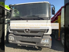 사용 된 ZOOMLION 47M 펌프 트럭 메르세데스 벤츠 차시 콘크리트 펌프 건설 기계