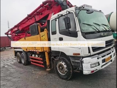 사용된 SANY 49m 콘크리트 펌프 트럭 2012 붐 펌프 ISUZU 차체