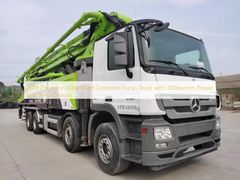 2019 Zoomlion 63M 사용 된 콘크리트 펌프 트럭 300kw / min 전력 및 벤츠 차시