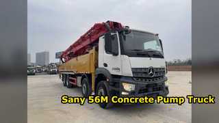 Sany 56M Concrete Pump Truck with Mercedes Benz Truck Chassis 2020 Model Used Pump Truck